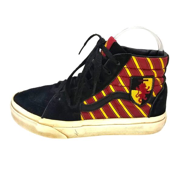 Vans Harry Potter Gryffindor Red, Gold, & Black Sk-8 Hi Kidcore Sneakers - Picture 1 of 10